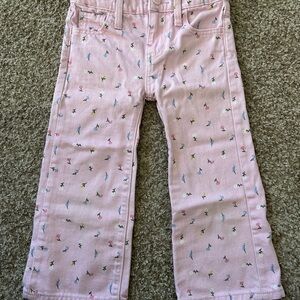Old Navy Pink Kids Jeans with Multicolor Floral Print